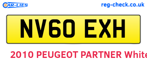 NV60EXH are the vehicle registration plates.