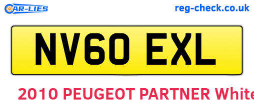 NV60EXL are the vehicle registration plates.