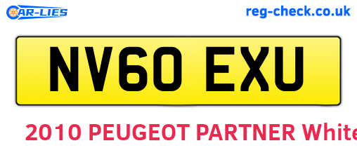NV60EXU are the vehicle registration plates.