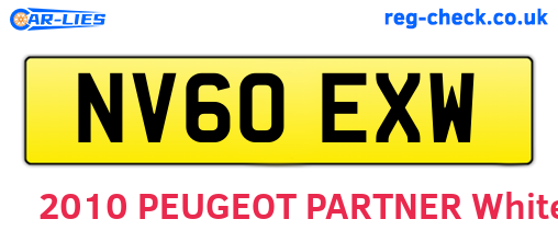 NV60EXW are the vehicle registration plates.