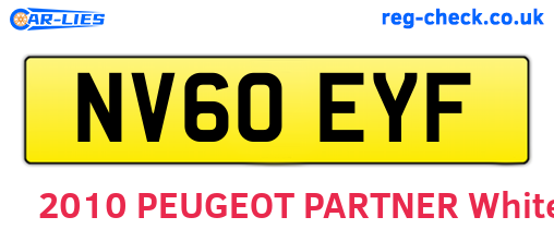 NV60EYF are the vehicle registration plates.