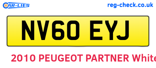 NV60EYJ are the vehicle registration plates.