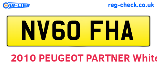 NV60FHA are the vehicle registration plates.