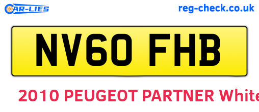 NV60FHB are the vehicle registration plates.