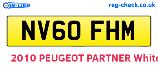 NV60FHM are the vehicle registration plates.