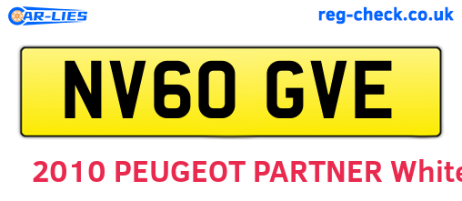 NV60GVE are the vehicle registration plates.