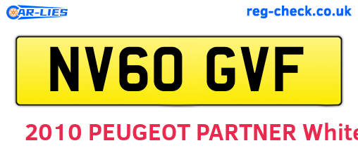 NV60GVF are the vehicle registration plates.