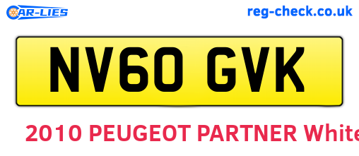 NV60GVK are the vehicle registration plates.