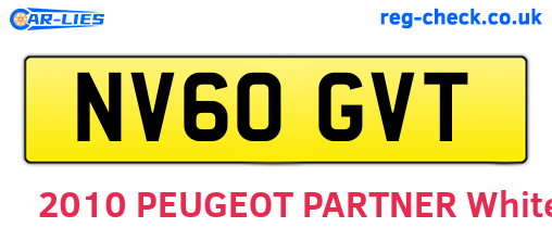 NV60GVT are the vehicle registration plates.