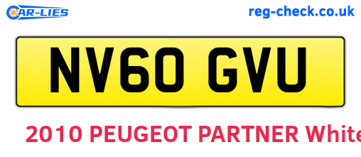 NV60GVU are the vehicle registration plates.