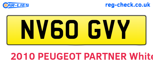 NV60GVY are the vehicle registration plates.
