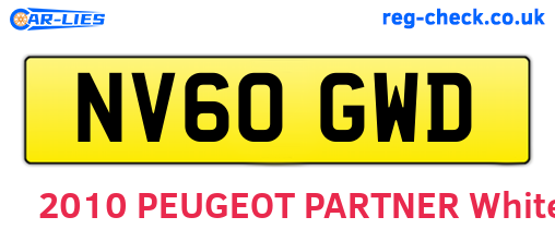 NV60GWD are the vehicle registration plates.