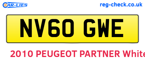NV60GWE are the vehicle registration plates.