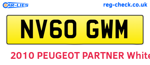 NV60GWM are the vehicle registration plates.