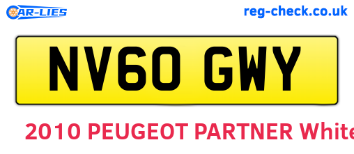 NV60GWY are the vehicle registration plates.