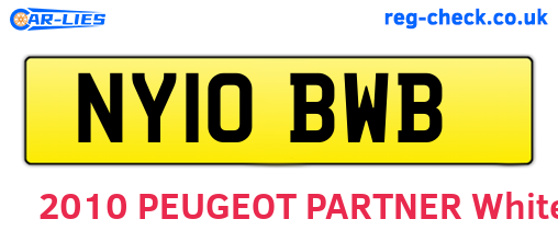 NY10BWB are the vehicle registration plates.