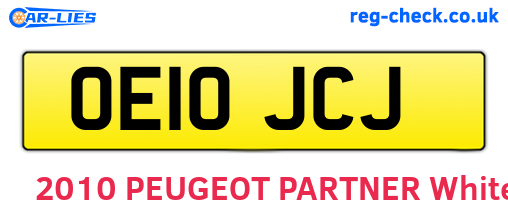OE10JCJ are the vehicle registration plates.