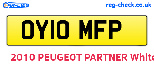 OY10MFP are the vehicle registration plates.