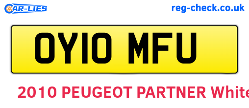 OY10MFU are the vehicle registration plates.