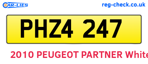 PHZ4247 are the vehicle registration plates.