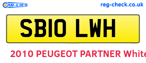 SB10LWH are the vehicle registration plates.