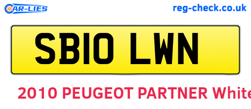 SB10LWN are the vehicle registration plates.