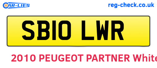 SB10LWR are the vehicle registration plates.