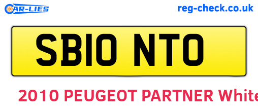 SB10NTO are the vehicle registration plates.