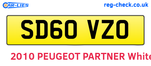 SD60VZO are the vehicle registration plates.