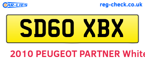 SD60XBX are the vehicle registration plates.