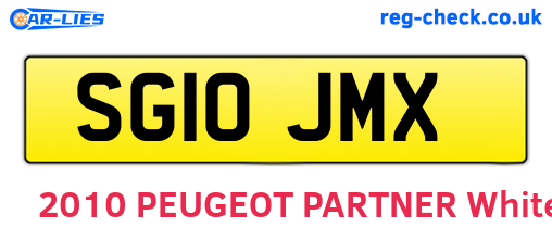 SG10JMX are the vehicle registration plates.