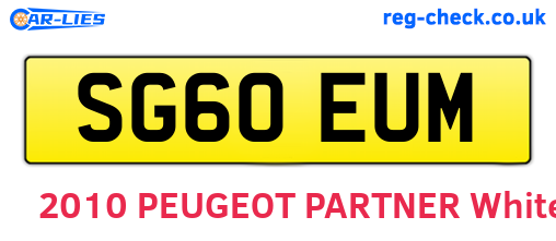 SG60EUM are the vehicle registration plates.