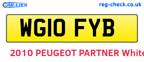 WG10FYB are the vehicle registration plates.