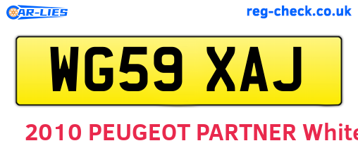WG59XAJ are the vehicle registration plates.
