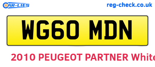 WG60MDN are the vehicle registration plates.