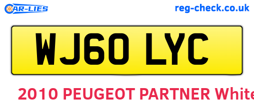 WJ60LYC are the vehicle registration plates.