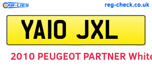 YA10JXL are the vehicle registration plates.