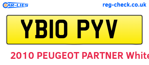 YB10PYV are the vehicle registration plates.