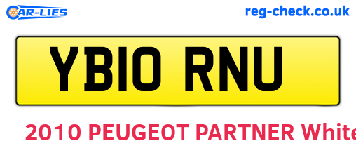 YB10RNU are the vehicle registration plates.