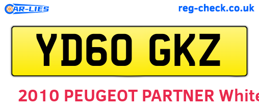 YD60GKZ are the vehicle registration plates.