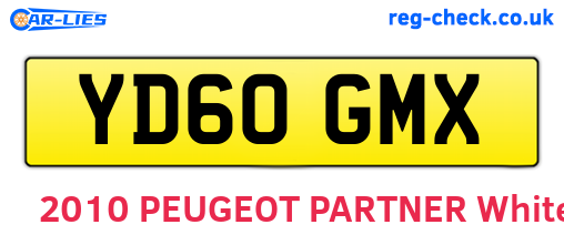 YD60GMX are the vehicle registration plates.