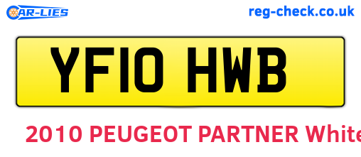 YF10HWB are the vehicle registration plates.