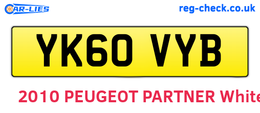 YK60VYB are the vehicle registration plates.