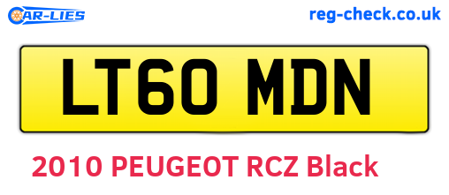 LT60MDN are the vehicle registration plates.