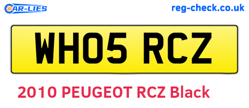 WH05RCZ are the vehicle registration plates.