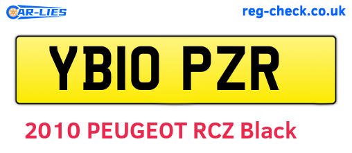 YB10PZR are the vehicle registration plates.