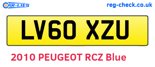 LV60XZU are the vehicle registration plates.
