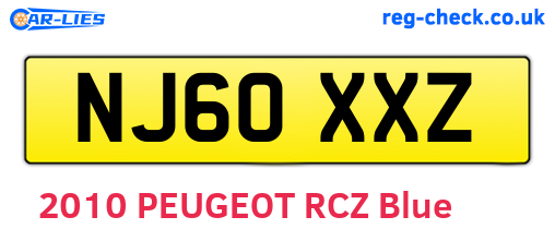 NJ60XXZ are the vehicle registration plates.