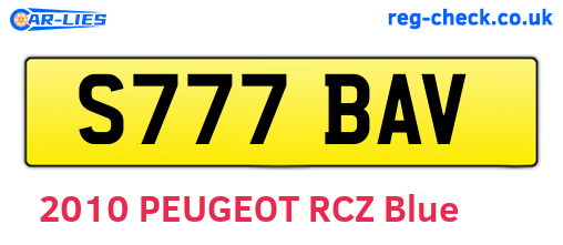 S777BAV are the vehicle registration plates.