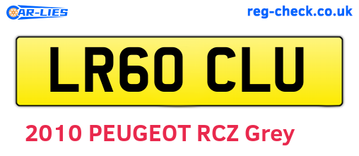 LR60CLU are the vehicle registration plates.